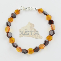 Amber bracelet with cherry cognac beads